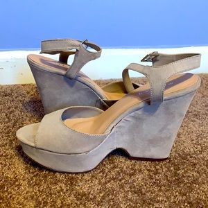 Beige Platform Wedges (Never Worn)